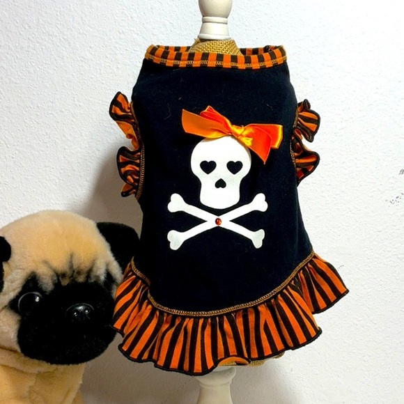 Halloween Skull Pirate Dog Dress - Picture 1 of 7